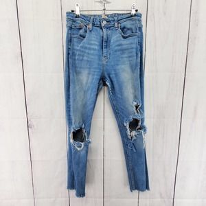 Levi's Altered 721 29X30 High Rise Skinny Distressed Raw Hem Jeans